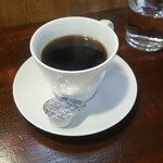 キッチン ブルー グローブ - ホットコーヒーのアップ