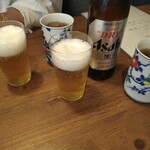 Tempura Chisou Wabisuke - 瓶ビールでカンパイ〜❗お誕生日のゴチ、ご馳走さまでしたぁ〜❗❤