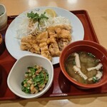 ジョイフル - チキン南蛮定食ライス大盛、納豆