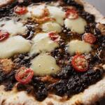 Pitch black wheat koji pizza