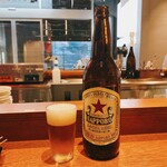 Hoshigaoka Seimenjo - 赤星の大瓶。もっと飲みたいww