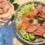 みなと市場 小松鮪専門店 - おうちごはん！皿に盛り付けしてみました☆