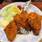 かじか茶屋 - 半身とり唐揚げカレー味950円…ボリュームたっぷり♡