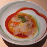 鮨 多門 - のれそれ（穴子の稚魚）酢物。