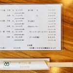 魚栄 - メニュー表