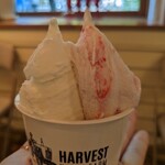 ハーベスト ナガイファーム - ダブル550円。ピュアミルク＆木いちごみるく