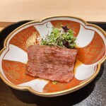 江戸焼肉 - 純血但馬万葉牛サーロインの焼きすき