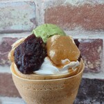 ジェラフル 万博記念公園店 - わらび餅と抹茶アイスが入ったクレープを頂きました。美味しかったです　ジェラフルさん、ごちそう様でした！