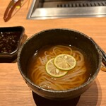 すすきの焼肉きらく - 「本日のお凌ぎ／冷麺（極みコース⑤）」（2024.5/21）