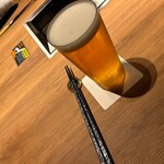 すすきの焼肉きらく - ビールで乾杯