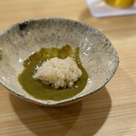 鮨　まつ本 - 鮑の肝ソースにシャリ