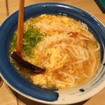 手延べうどん 水山 - えび天卵餡かけ