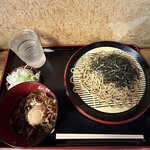 京橋 恵み屋 - 韃靼蕎麦(小)温かいネギ汁+海苔