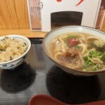 手打うどん長谷川 - 梅昆布うどん(温) 946＋日替ごはん 275＝1,221円