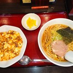 中国菜館煌華 - 冷やしラーメン ＋ミニマーボー飯 (Cセット)