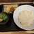 肉讃岐 甚三うどん - 料理写真:ざる（つけ、中盛）、天ぷら3種盛り（鶏天2ヶ、たまご天1ヶ、ちくわ天1ヶ）。
