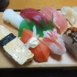 丹波や - 「寿司ラーメンセット」の握り寿司7貫