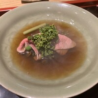 室町 和久傳 - 牛肉と花山椒の炊き合わせ