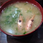 海の幸　翔 - 甘エビの頭４ケ、大きなあさり１個、生海苔