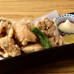 Deep-fried breast and thigh of Awaodori chicken from Tokushima