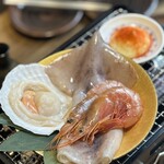 キラクニ - 浜焼き盛り合わせ3種