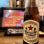 Menchankotei - 配膳は、瓶ビール オン・ザ・グラス