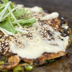 お好み焼き ふじや - 半分 マヨネーズかけてもらう  醤油味もええけどマヨもいい