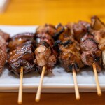 もつ焼き ふじ井 - 2024.5 レバ（154円）、ちれ（154円）、かしらあぶら（154円）、づけもつ（165円）、スタミナ（165円）、テッポウ（165円）