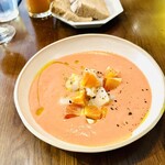 goffo - 春トマトの冷製スープ ホタテとブラッドオレンジ