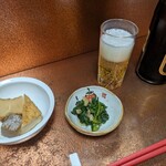 たぬき - お通しとビール