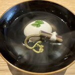 旬魚旬菜 仁 - 鯛の白子と蕨のお吸い物