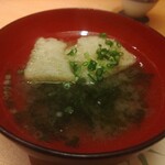 すざき町 食･心 旬ぎく - 南関あげとアオサの味噌汁
