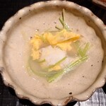 日本料理 柳燕 - 淡路の玉葱と天草の鱧の土鍋仕立