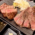 牛たん炭焼利久 - 牛たん極焼4切れ&仙台牛ステーキ100g