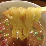 麺たぁじぃ～ - 201403　麺たぁじぃ～　★国産牛テールつけめん（大盛無料230g）（820円）半熟卵（100円）★特製平打ち麺