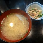 大豊すし - 味噌汁、おから(2014/03/12撮影)