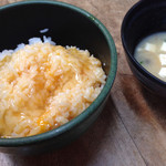 Ogurichaya - 大臣が食べた玉子ごはんセット¥380(おかわりOK)…味噌汁は旨いねぇ〜しかしTGKはおかわりは無理(~_~;)