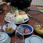 小島 - すき焼きの野菜にコースの小鉢