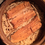 銀座 水野 - 穴子と牛蒡と山椒の土鍋ごご飯