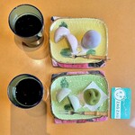 倉敷 いちむら - 料理写真:白桃生クリーム大福(アイス大福)¥214内、苺大福(粒あん)¥336内、ずんだ生クリーム大福(アイス大福)¥214内、ずんだ餅¥183内　うまいイートイン可能お茶無料安い