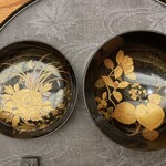 季節料理　なかしま - 器の底から綺麗な絵が…