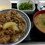 Yoshinoya - 『ねぎ玉牛丼（大盛）・［汁だく］』と『とん汁』