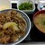 吉野家 - 料理写真:『ねぎ玉牛丼（大盛）・［汁だく］』と『とん汁』