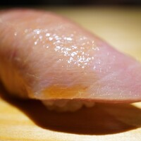 佐野鮨 - 大きなシャリのポーションに甘えて大胆に噛みしめた瞬間に必至に蒸発するように香りが鼻へと抜けていき、シャリの酸味で旨さをガッツリと形成させる！
                    藤田まぐろの確固たる愉しみ方がここに在り！