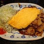 カレーとハンバーグの店 バーグ - チーズオムレットカレー+肉のせ