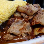 カレーとハンバーグの店 バーグ - チーズオムレットカレー+肉のせ