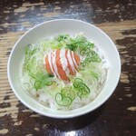 らあめん サンド - 明太子とネギのぶっかけ丼