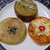 ブーランジェリー ふくふく - 料理写真:左から、よもぎあんぱん、抹茶フレンチ、枝豆チキン