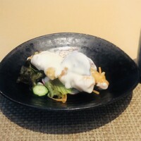 中國菜 心香 - 四川麻婆豆腐定食　副菜　海老天マヨネーズ和え？