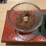Kyou To Sushi Matsumoto - 北陸応援！ホタルイカ醤油漬け。ぷちゅっと弾けるホタルイカの肝が新鮮そのもの。ホタルイカももう食べ納めかな〜ᔦꙬᔨ三ᔦꙬᔨ